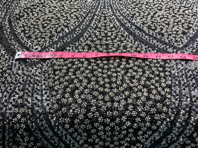 NET fabric with sequins and  pearls available in 2 colors black and white 56" wide [17807/08]