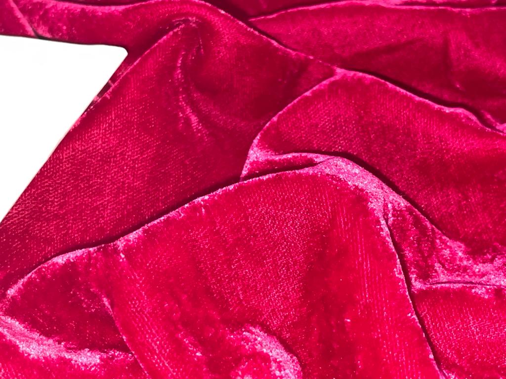 100% Micro Velvet  Fabric 44" wide available in 6 colors [bright watermelon pink/pastel green/aubergine brown/silver grey/peach/blue x green][15340-15345]