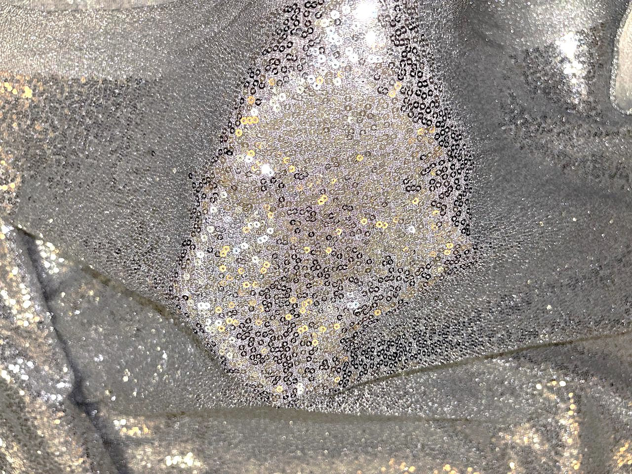 Net Fabric with sequin silver  58'' wide [18600]