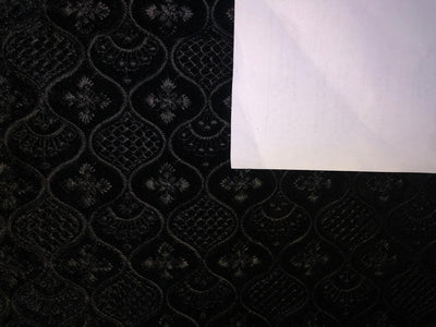 Brocade Velvet Embroidered fabric black color 44" wide 5 DESIGNS BRO866[4] BLACK AND SILVER BRO866[3] BLACK AND GOLD BRO936[1] BLACK AND SUBTLE GOLD JACQUARD BRO936[2] BLACK AND SUBTLE SILVER JACQUARD BRO936[3] JET BLACK JACQUARD