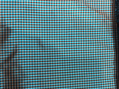 100% silk dupion  Plaids fabric teal blue and mustard gold  DUPNEWC30[2]