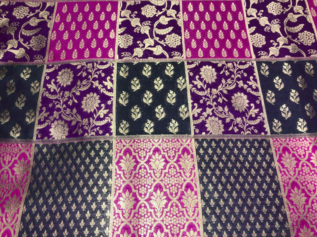 Silk Brocade fabric multi colors of  jacquard BRO1071 available in 8 different color combinations[BRO1071[]