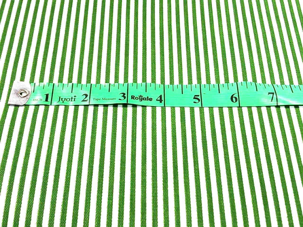 100% Cotton Denim GREEN STRIPE  PRINT Fabric 58" wide  AMAZING FOR SHIRTS [17076]