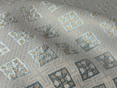 Silk Brocade fabric 44"baby blue  motif with subtle lurex dots  BRO1066[2]