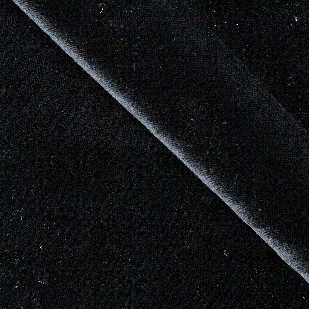 Imported Plush Silk Black Velvet Fabric ~ 44