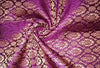 SILK BROCADE FABRIC PURPLE & METALLIC GOLD Color 44" WIDE BRO359[3]