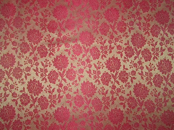Silk Brocade Fabric Lollipop[Magenta/Pink] COLOR 44" WIDE BRO767[4]