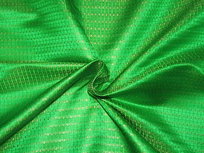 Silk Brocade Fabric Green and Metallic Gold COLOR 44" WIDE BRO766B[2]