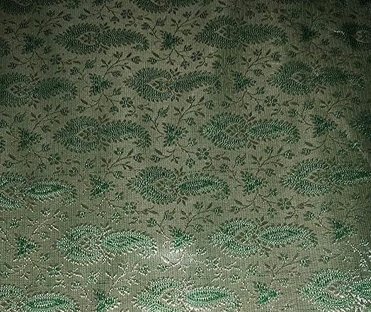 Brocade fabric Pastel Green &amp; Cream Color 44" wide BRO258[6]