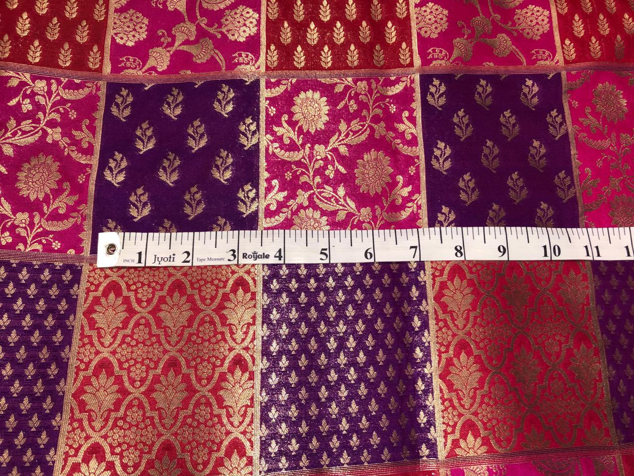 Silk Brocade fabric multi colors of  jacquard BRO1071 available in 8 different color combinations[BRO1071[]