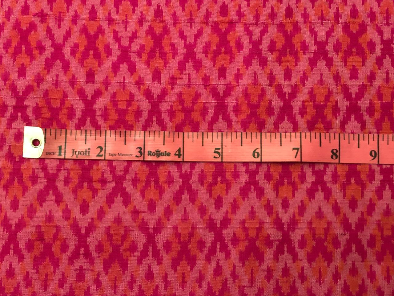 100% pure silk dupion ikat fabric pink color 44" wide available in 3 combinations[18470/71/72]