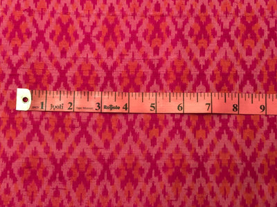100% pure silk dupion ikat fabric pink color 44" wide available in 3 combinations[18470/71/72]