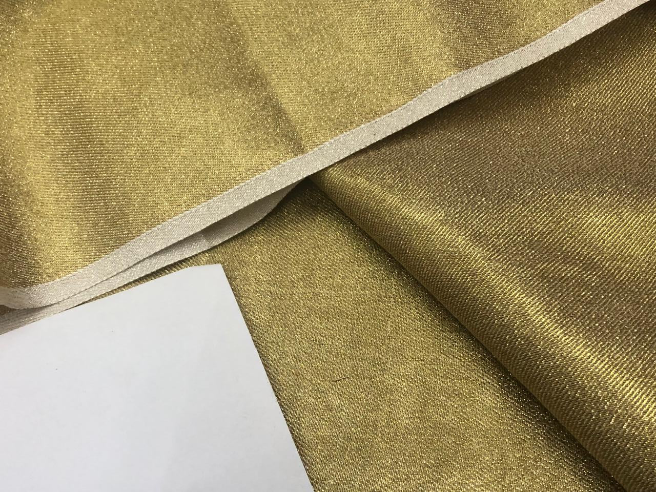 Silk Brocade fabric tissue gold horizontal self stripes sheer BRO1078[1]