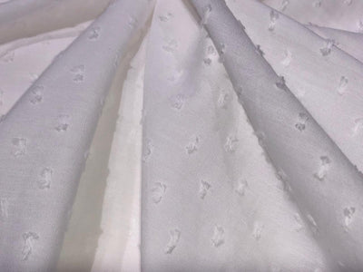 100% Cotton  White Plain Dyeable Butta JACQUARD  Fabric 147CMS [16959]