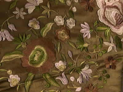 100% pure silk 45 momme EMBROIDERED dutchess satin 54&quot; wide [8930]