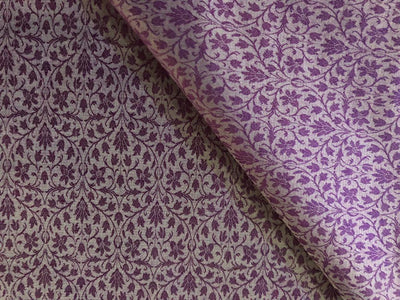 Silk Brocade fabric dusty grey color 44" wide available in two colors DUSTY GREY and PURPLE BRO738[6/7]