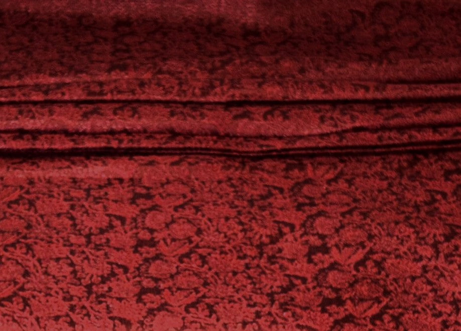 Silk Brocade fabric 44"red wine  floral  jacquard  BRO1065[4]