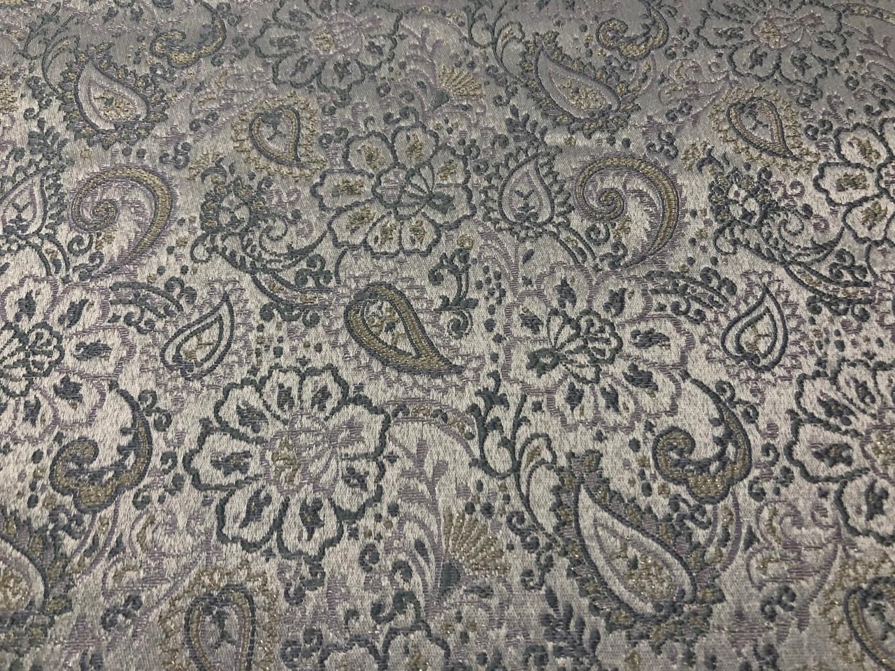 Silk Brocade fabric  jacquard with with subtle embroidery 54"available in 2 colors pink and grey and lilac grey BRO1034[1/2]