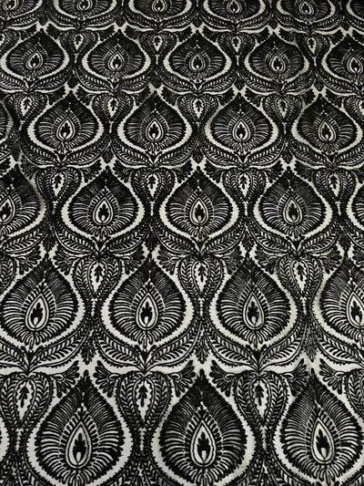 Beautiful Embroidery  LACE fabric BLACK 58" WIDE