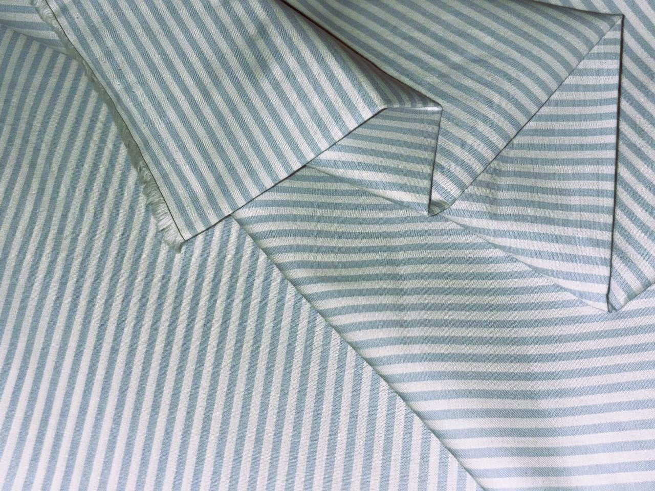 100% Cotton POPLIN STRIPES 4MM blue and white  58" wide [17196]
