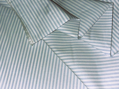 100% Cotton POPLIN STRIPES 4MM blue and white  58" wide [17196]