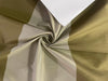 100% SILK TAFFETA FABRIC STONE X KHAKHI STRIPES COLOR 54" Wide TAF#S58[2] only 1 yard