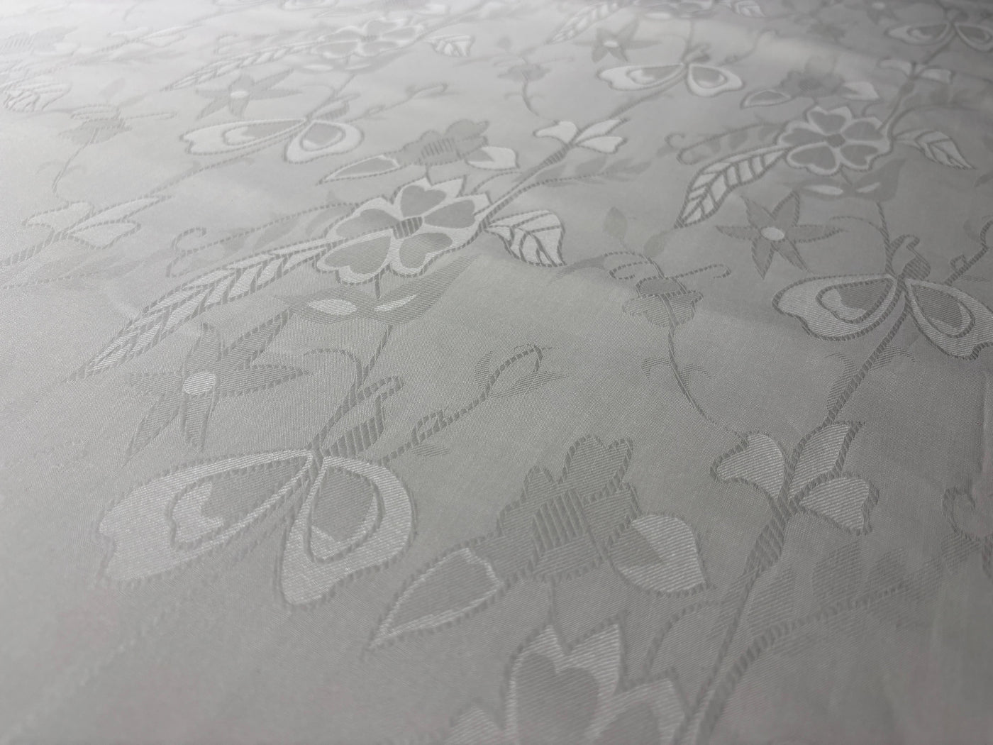 Organic Jasmin Jacquard Fabric raised, intricate floral patterns in 2 designs [18822/23]