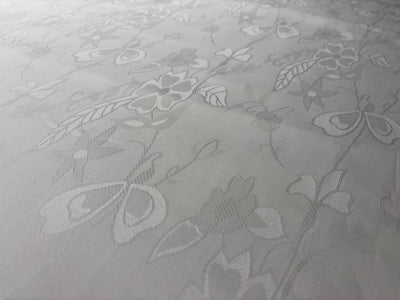 Organic Jasmin Jacquard Fabric raised, intricate floral patterns in 2 designs [18822/23]