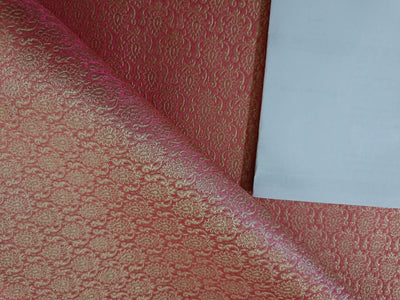 Silk Brocade fabric available in TWO  colors Peach and Pink with metallic gold color 44" wide BRO887[4/5]