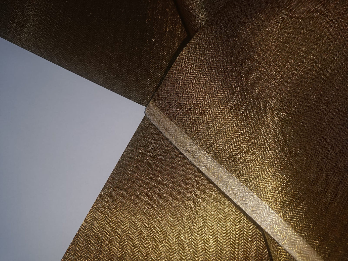 Brocade Tissue fabric available in 3 colors namely metallic antique gold / Reversable silver gold AND Silver Grey color 44" wide BRO888
