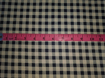 100% Cotton Denim Plaids Fabric 58" wide available in  [ NAVY PLAIDS / /CREAM PLAIDS/]