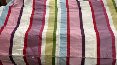 100% silk Taffeta  multi color satin Stripes TAFS169 54"wide