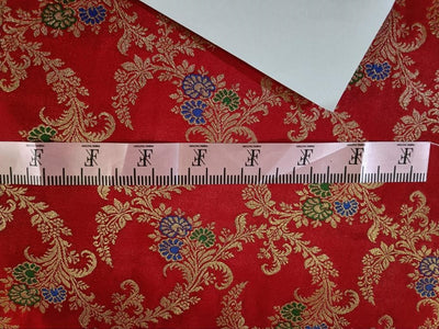 Silk Brocade fabric RED x metallic GOLD color 44" wide BRO882[2]