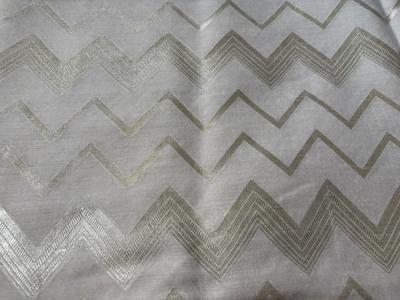 Silk Brocade fabric 44" golden cream with subtle gold geometric triangle jacquard  BRO1064[5]