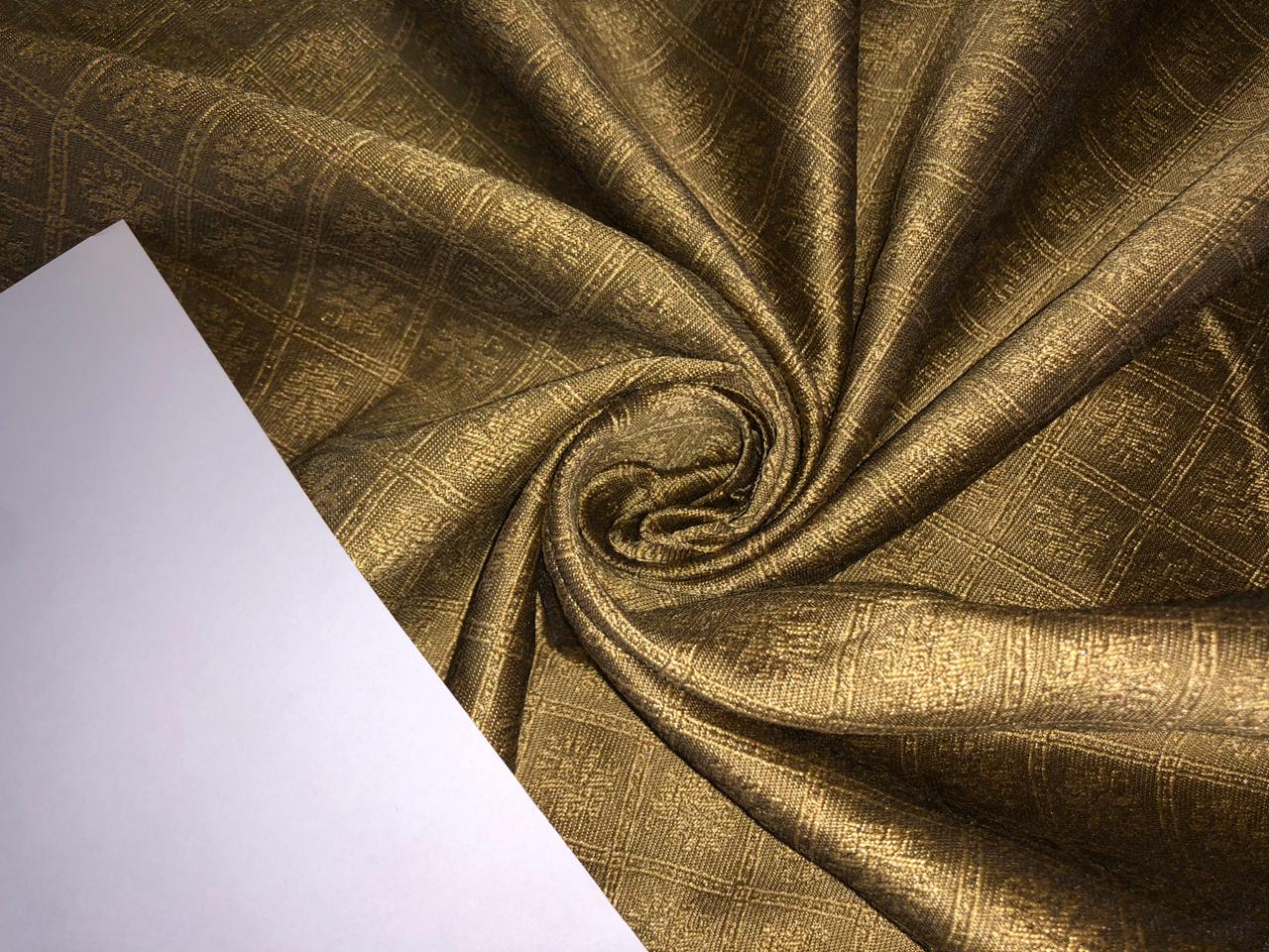 Silk Brocade fabric 54" wide GOLD SELF Jacquard BRO913[2]