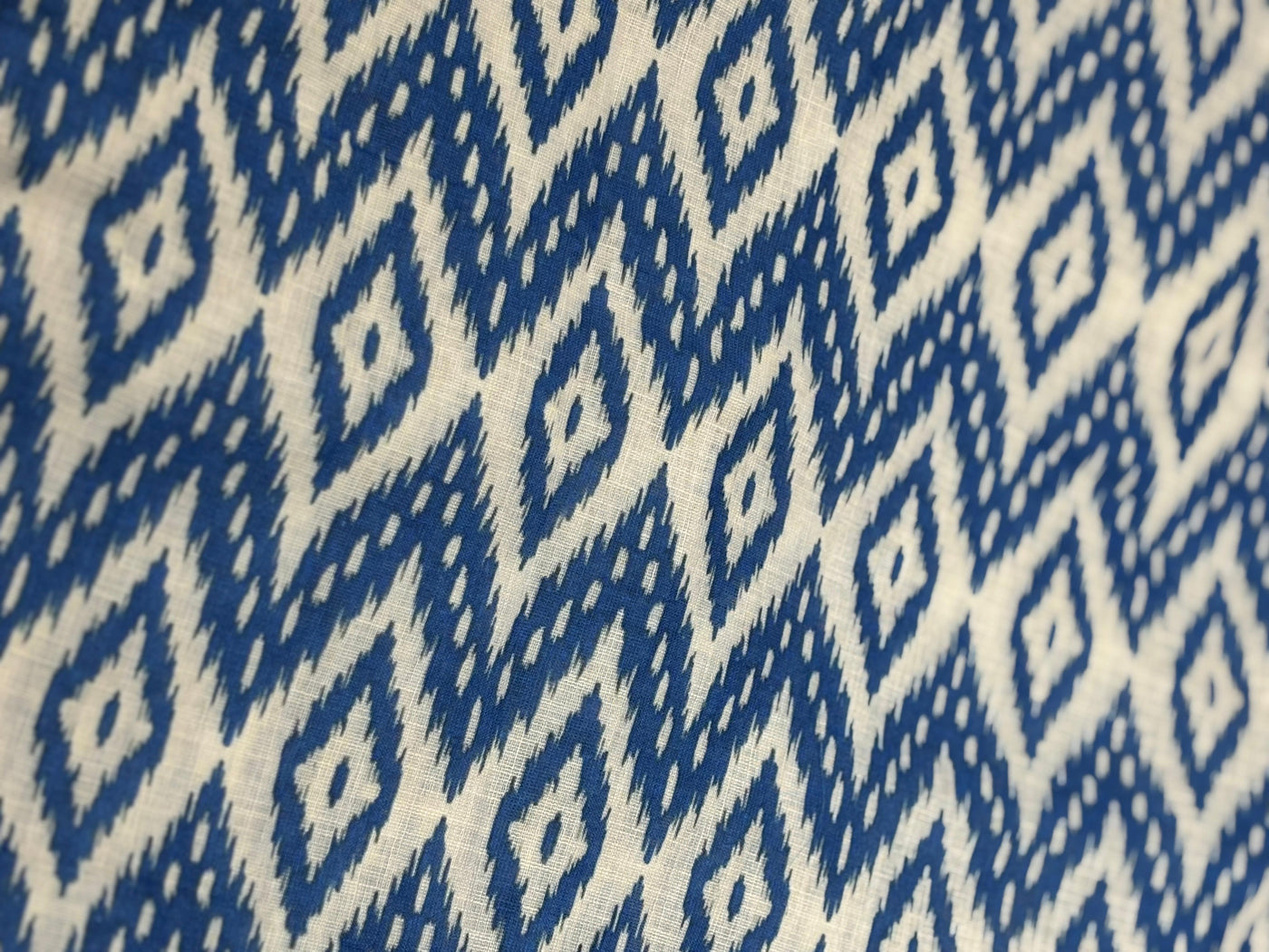 100% Cotton Linen ikat digital print 44" wide available in 4 different styles turquoise,blue and white/blue and white/ice blue,blue and white and orange [17164/65/66/67]