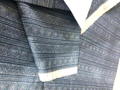 Silk Brocade fabric BLUE GREY COLOR jacquard stripes and circles with subtle silver sequence 54" wide BRO912[6]