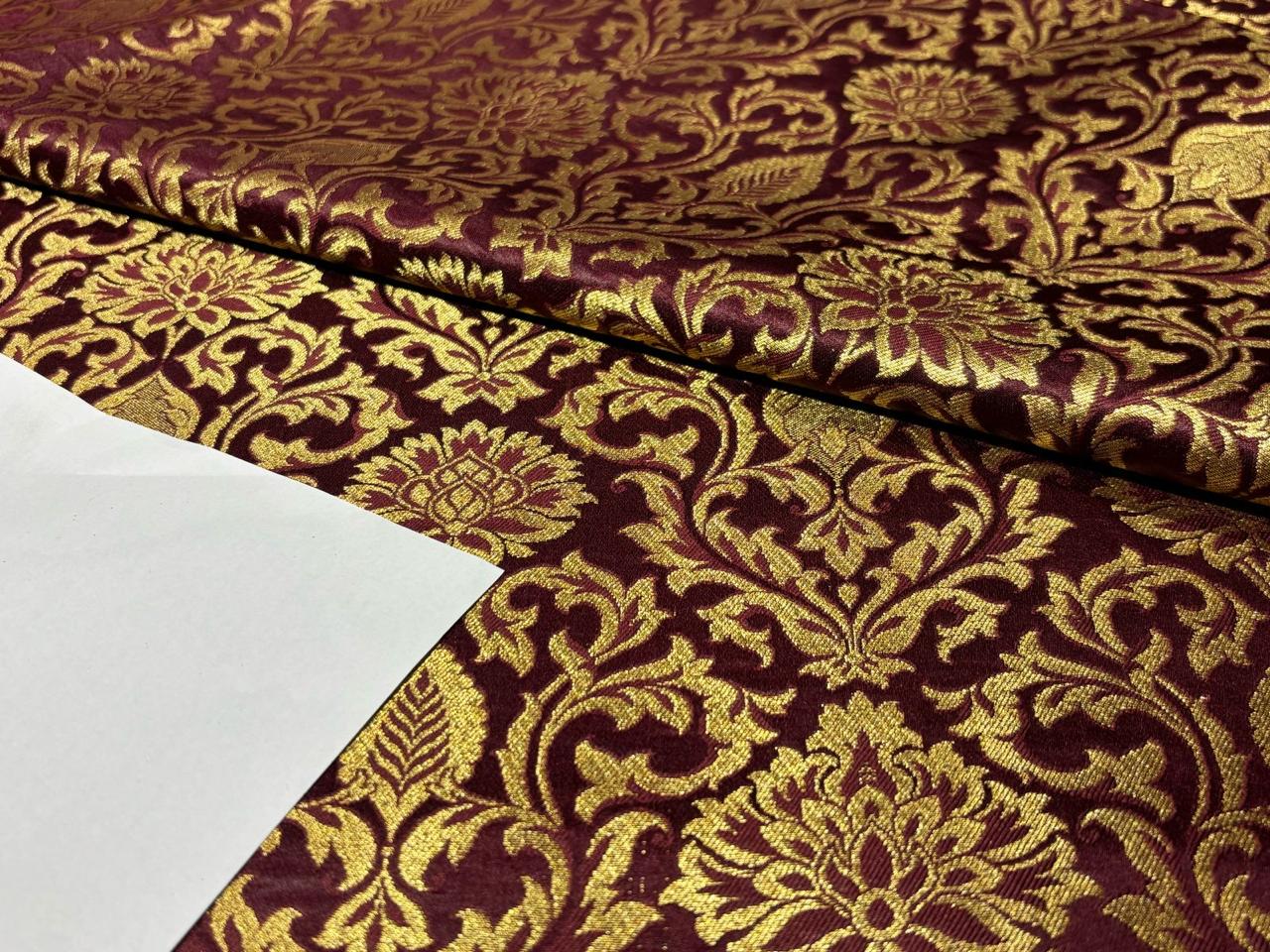 Brocade fabric available in 4 colors 44" WIDE  burgandy/royal blue/ rouge pink and green BRO827A