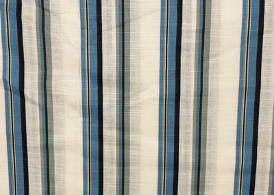 100% Cotton Poplin 58" wide white, olive, blue and black stripes [18327]