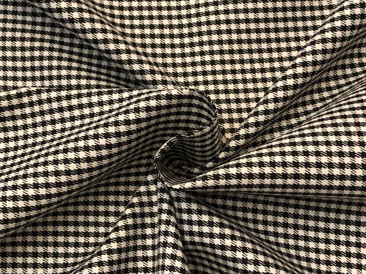 SUITING PLAIDS POLYESTER VISCOSE 58"hounds tooth available in 2 sizes 3 mm and 4 mm [18318/19]
