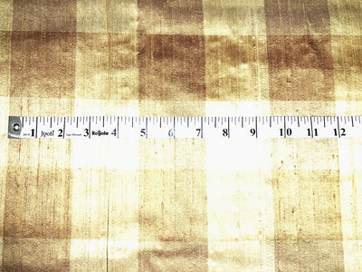 100% silk dupion  Plaids fabric shades of gold with slubs DUPNEWC31[1]