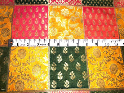 Silk Brocade fabric multi colors of  jacquard BRO1071 available in 8 different color combinations[BRO1071[]