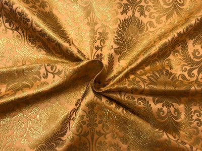 Silk Brocade fabric mulberry with beautiful gold  jacquard BRO1076[1/2]