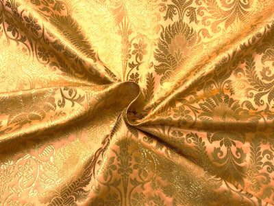 Silk Brocade fabric mulberry with beautiful gold  jacquard BRO1076[1/2]