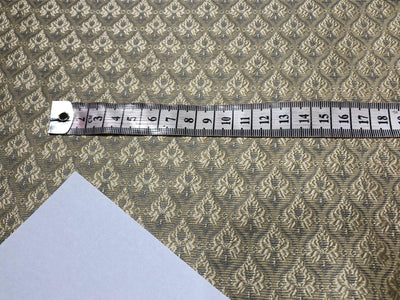 Silk Brocade fabric  gold,cream and grey motifs jacquard  BRO1001[1]