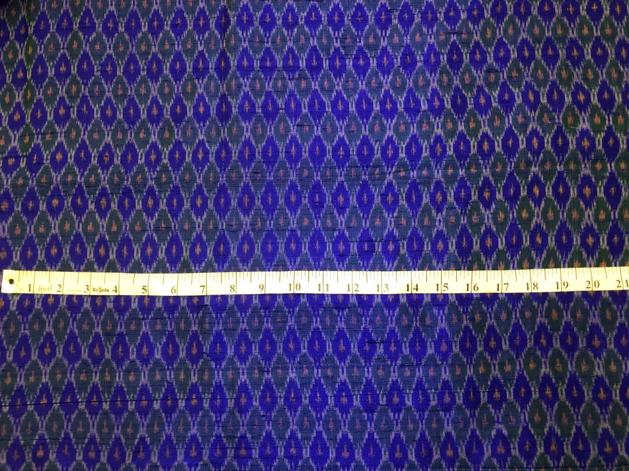 100% pure silk dupion ikat fabric INK BLUE color 44" wide available in 2 combinations[18475/76]