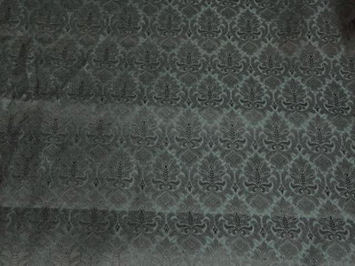 Silk Brocade FABRIC Bottle Green with Black Color 44" WIDE BRO395[1]