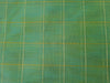 Chanderi SEA GREEN Tissue fabric with Single metallic gold Checks 44" wide sold by the yard.[11094]