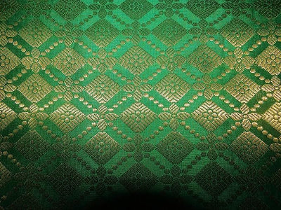 Silk Brocade Fabric Brown green color 44" wide BRO748A[3]