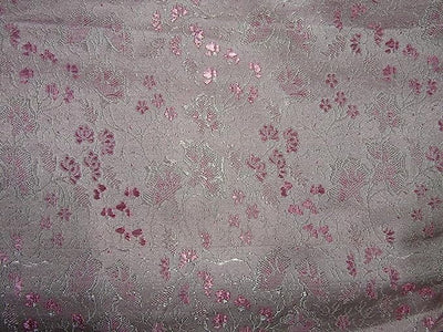 silk BROCADE FABRIC Light Pink floral Color 44" wide BRO256[3]